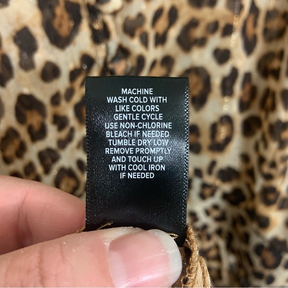 Torrid Leopard Print High Low Shirt Dress Brown Black Tan Gold Shimmer Sheer 2X - Picture 6 of 6